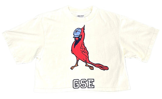 GSE Bird w/ Hat Oversized T-Shirt Cream